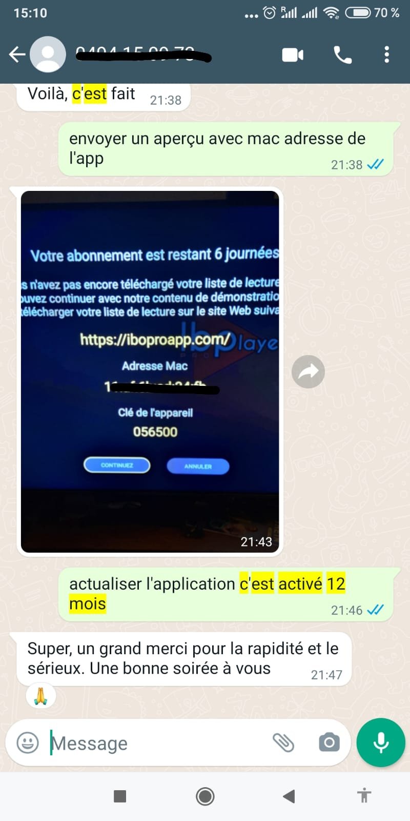 Activation Abonnement IPTV 12 mois