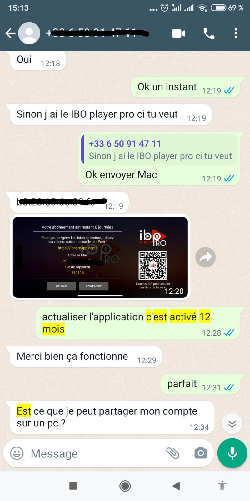 Activation Abonnement IPTV 12 mois