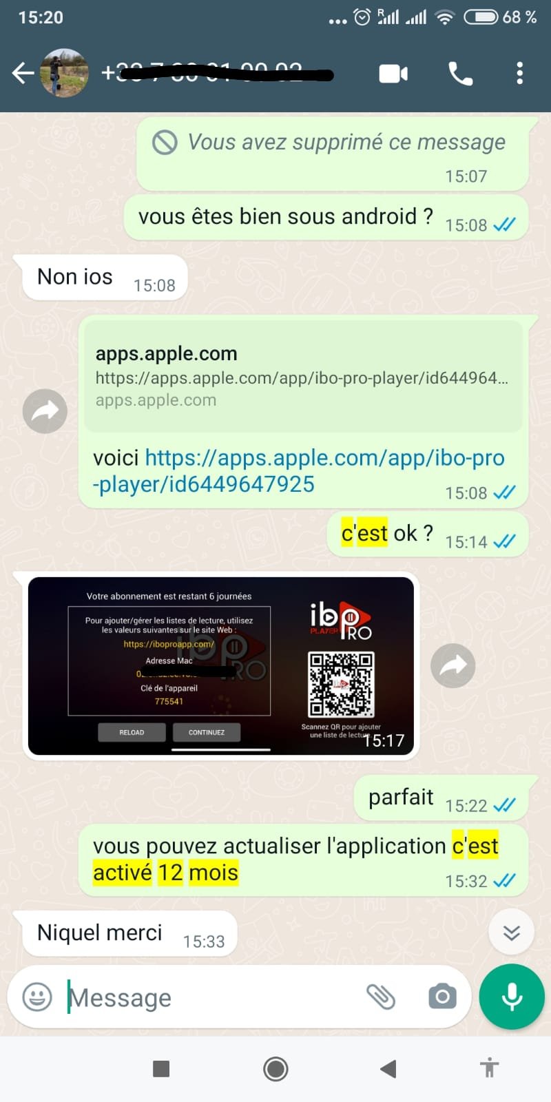 Activation Abonnement IPTV 12 mois