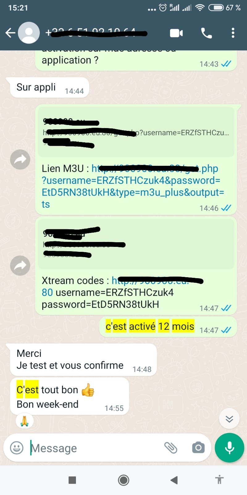 Activation Abonnement IPTV 12 mois