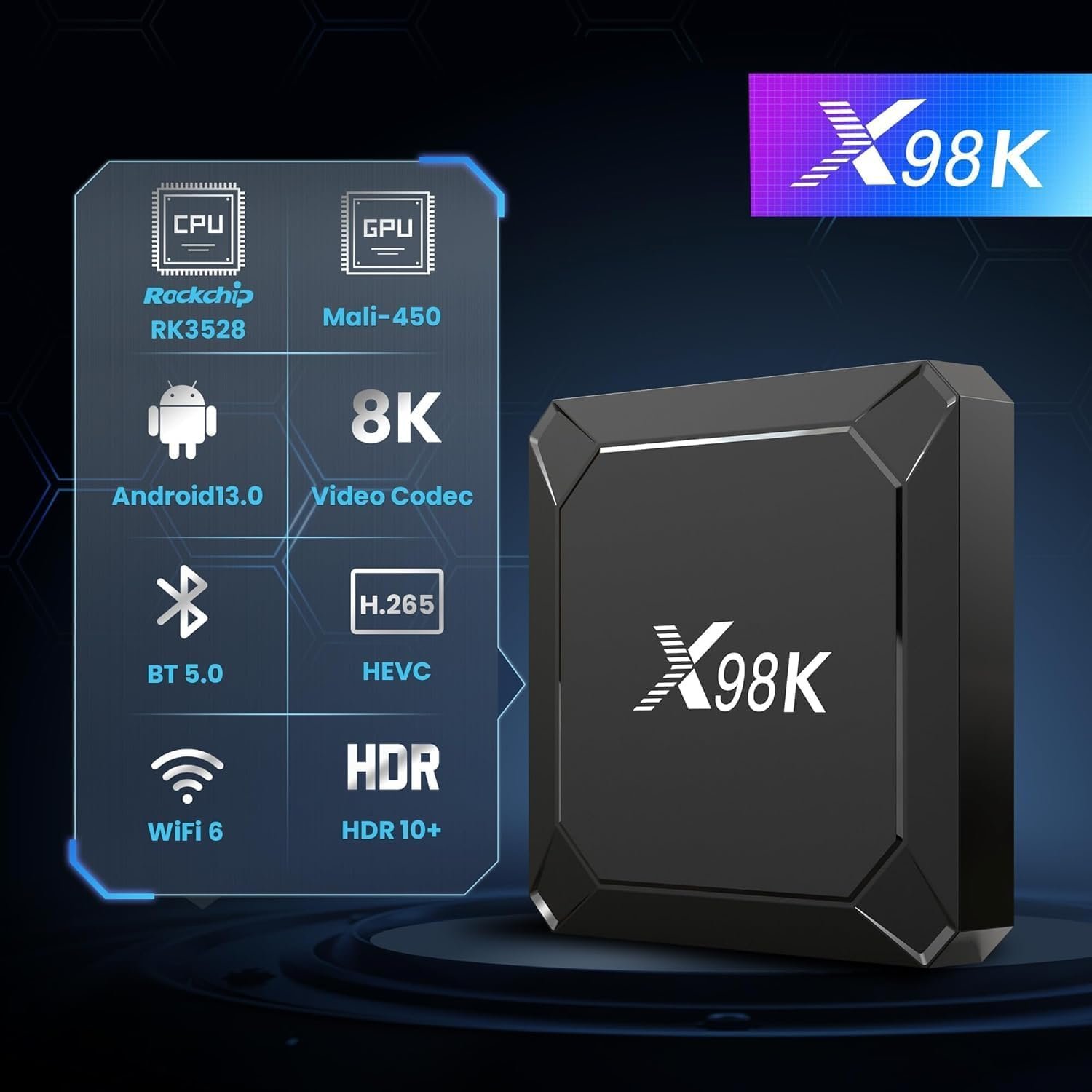 Box Android IPTV Puersit X98K Lecteur Multimédia 4K – Image 2